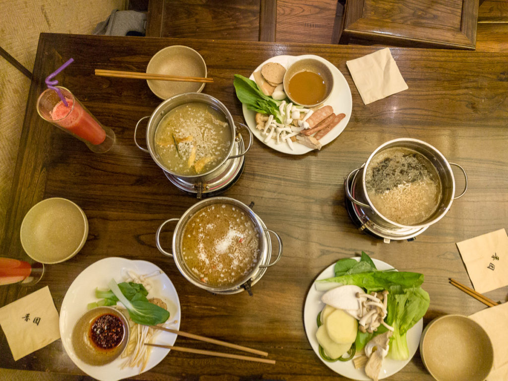 Abschlussessen in Chengdu - vegetarischer Hot Pot